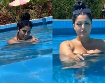 لبوة جسمها نار في حمام السباحة