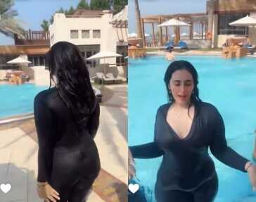 شرموطة خليجي في حمام السباحة وبتتشرمط وجوزها بيصورها