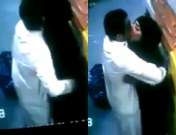 سعودي في المحل هايج علي الاخر وبتحرش بمنقبة